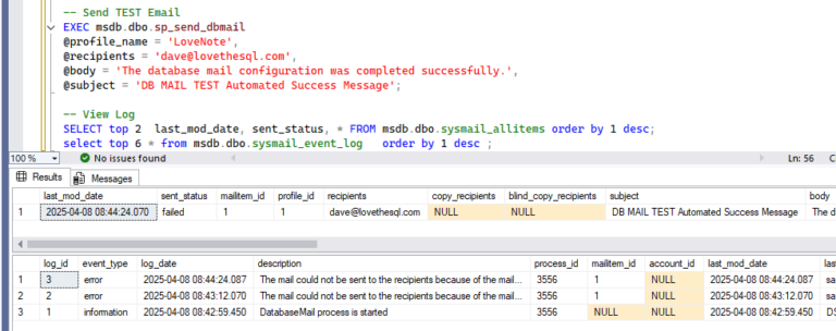 SQL Server Database Mail Configuration – Love The SQL